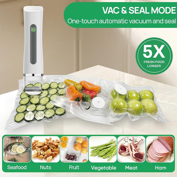 Sakerplus® Handheld Vacuum Sealer with Reusable Bags