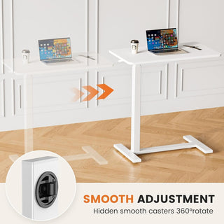 Sakerplus® Hidden Casters Adjustable Bedside Table