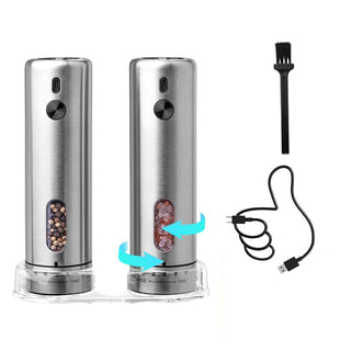 Sakerplus® Electric Salt and Pepper Grinder Set with Charging Base