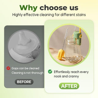 Sakerplus® Multifunctional Bottle Cleaning Brush Set