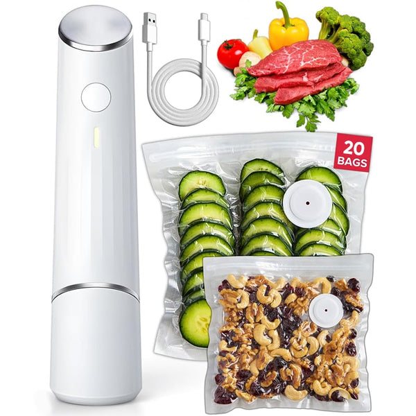 Sakerplus® Handheld Vacuum Sealer with Reusable Bags