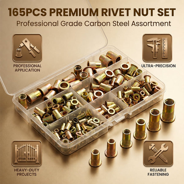 Sakerplus® Carbon Steel Open End Rivet Nut Kit
