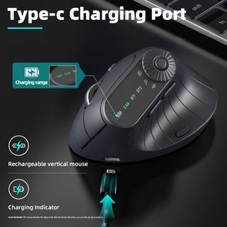 Sakerplus® Ergonomic Triple-Connect Wireless Mouse