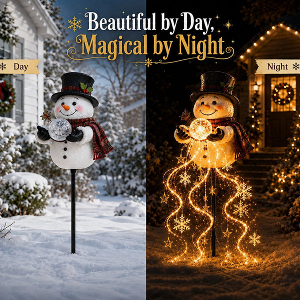 Sakerplus® Snowman Flowing Snowflake LED Light