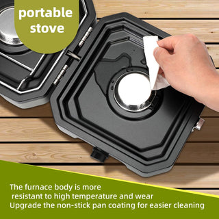 Sakerplus® 2 Burner Propane Camping Stove with Grill