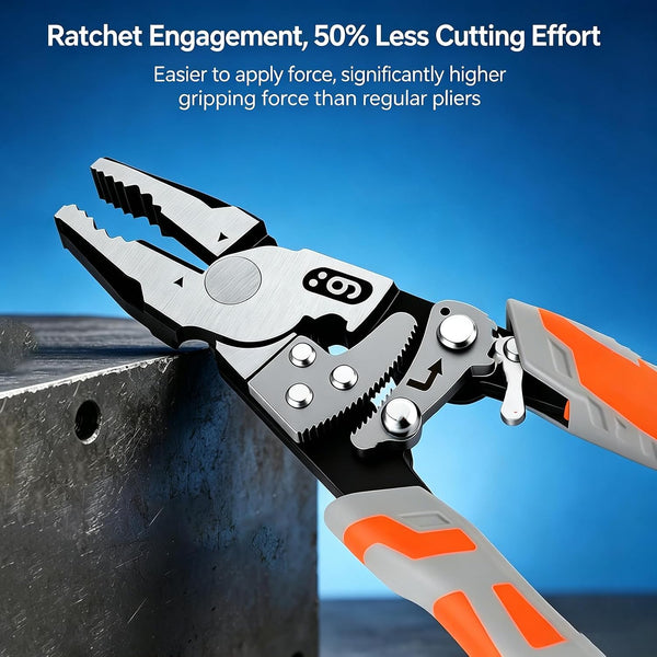 Sakerplus® 9-Inch Ratcheting Self-Locking Multifunction Pliers
