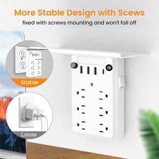 Sakerplus® Multi-plug outlet with night light