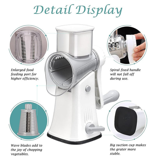 Sakerplus® 5 in 1 Rotary Cheese Grater Shredder