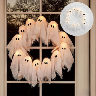 Sakerplus Light-Up Halloween Ghost Wreath