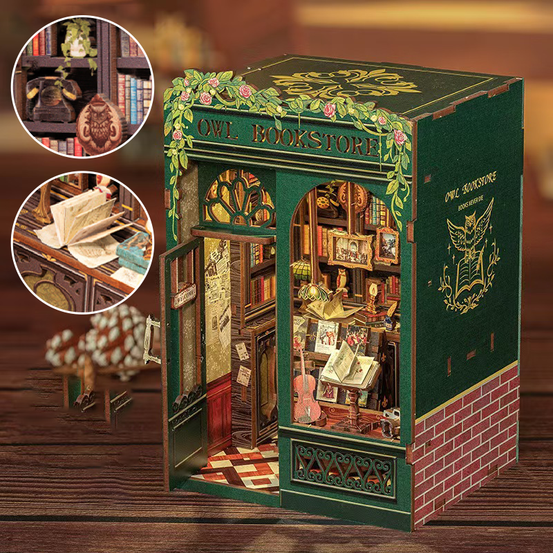 Sakerplus Mini Bookstore DIY Kit Decor