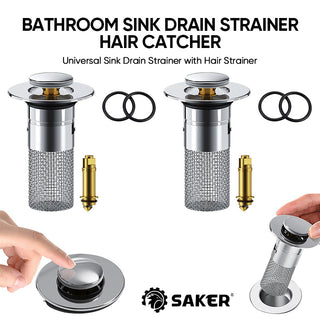 Sakerplus® Bathroom Sink Drain Strainer Hair Catcher
