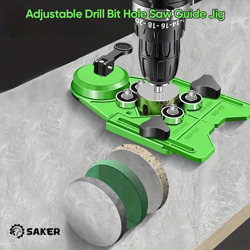 Saker Adjustable Drill Bit Hole Saw Guide Jig