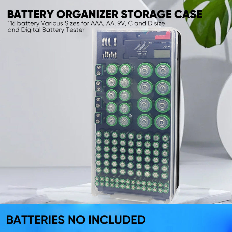 Sakerplus 116-Slot Battery Storage Box
