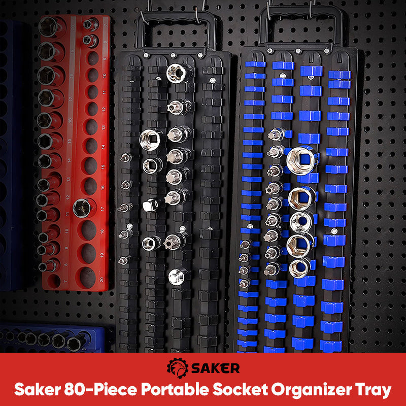 SAKER 80-Piece Portable Socket Organizer Tray, 2 Pcs Set