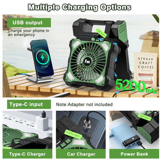 Sakerplus Solar Powered Portable Camping Fan