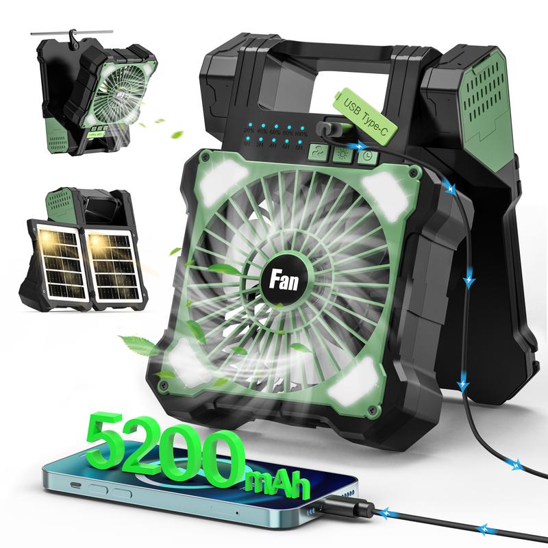 Sakerplus Solar Powered Portable Camping Fan