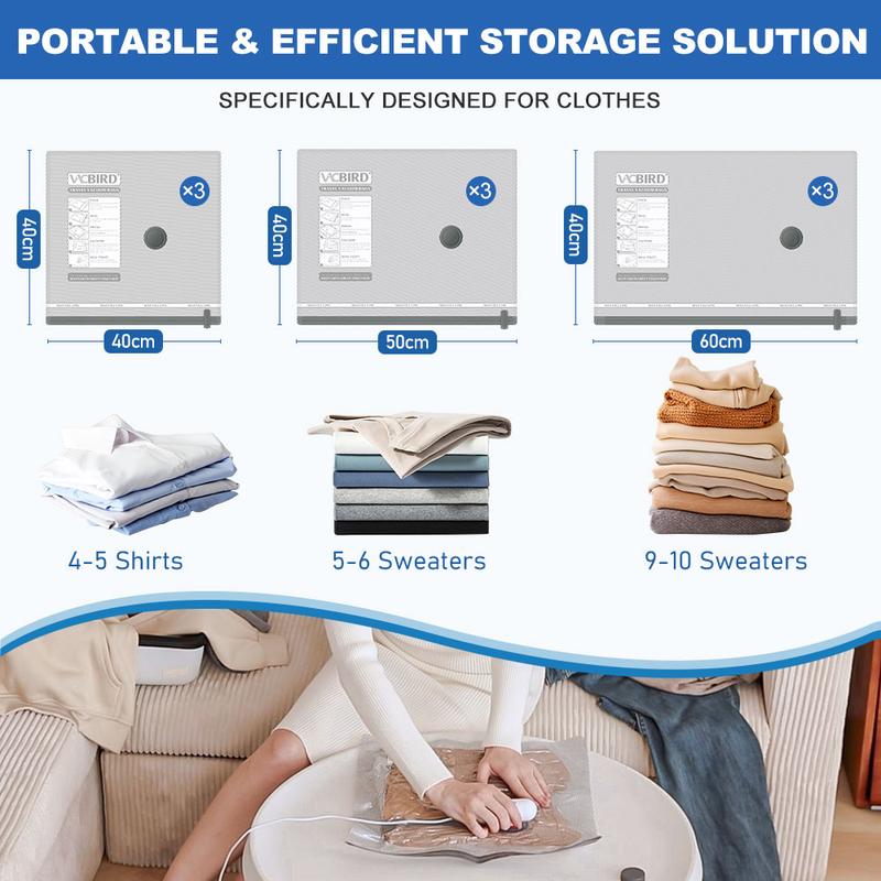 Sakerplus Travel Vacuum Storage Bags Set