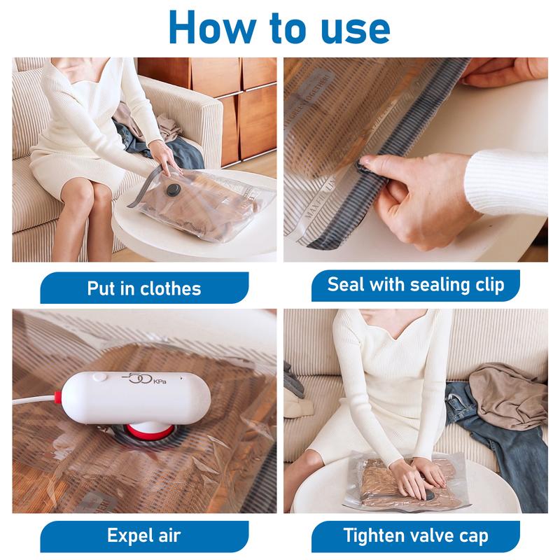 Sakerplus Travel Vacuum Storage Bags Set