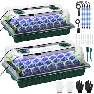Sakerplus 2 Pack Seed Starter Tray with Grow Light