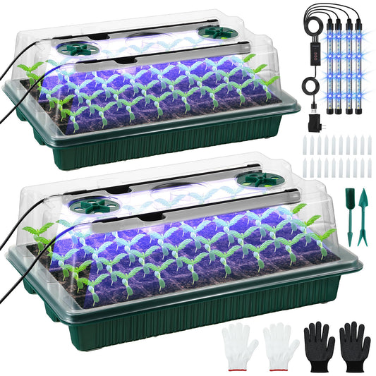 Sakerplus 2 Pack Seed Starter Tray with Grow Light