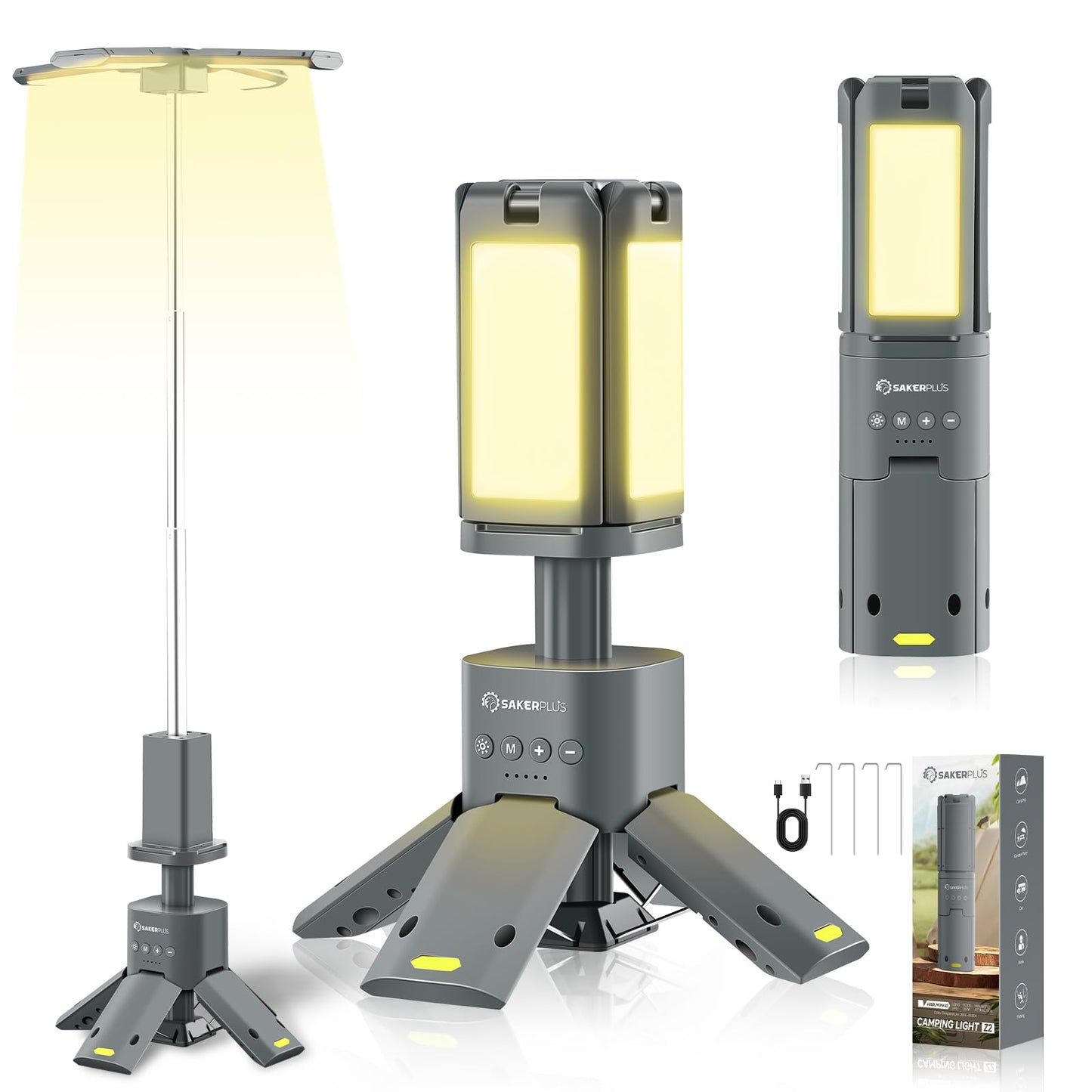 Sakerplus Telescopic Rechargeable Camping Lantern