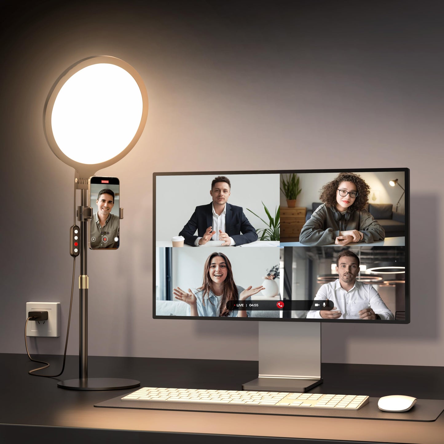 Sakerplus Ring Light with Stand for Zoom Meetings