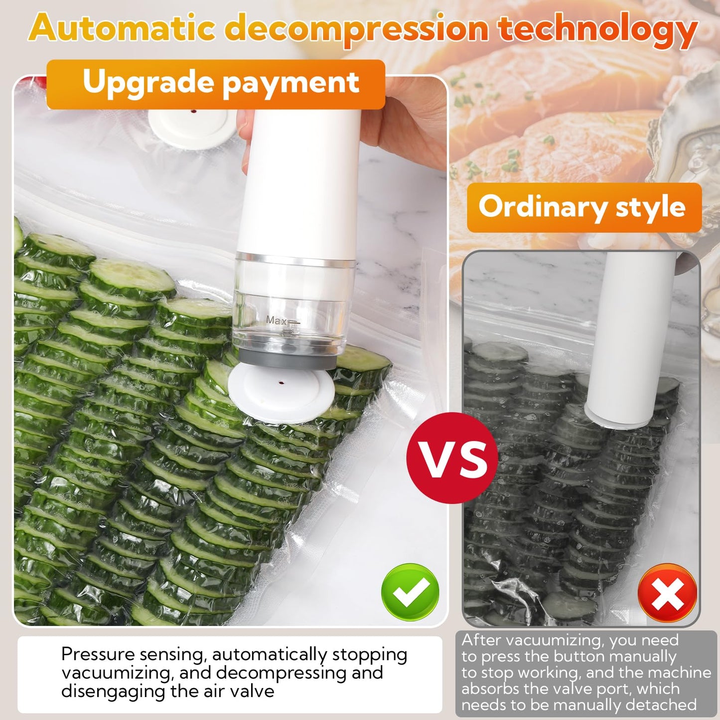 Sakerplus Vacuum Sealer with Reusable Bags