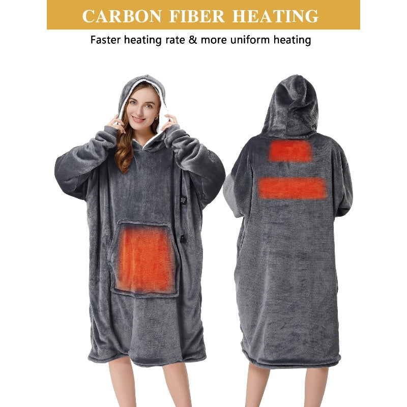 Sakerplus Cordless Oversized Heated Hoodie Blanket