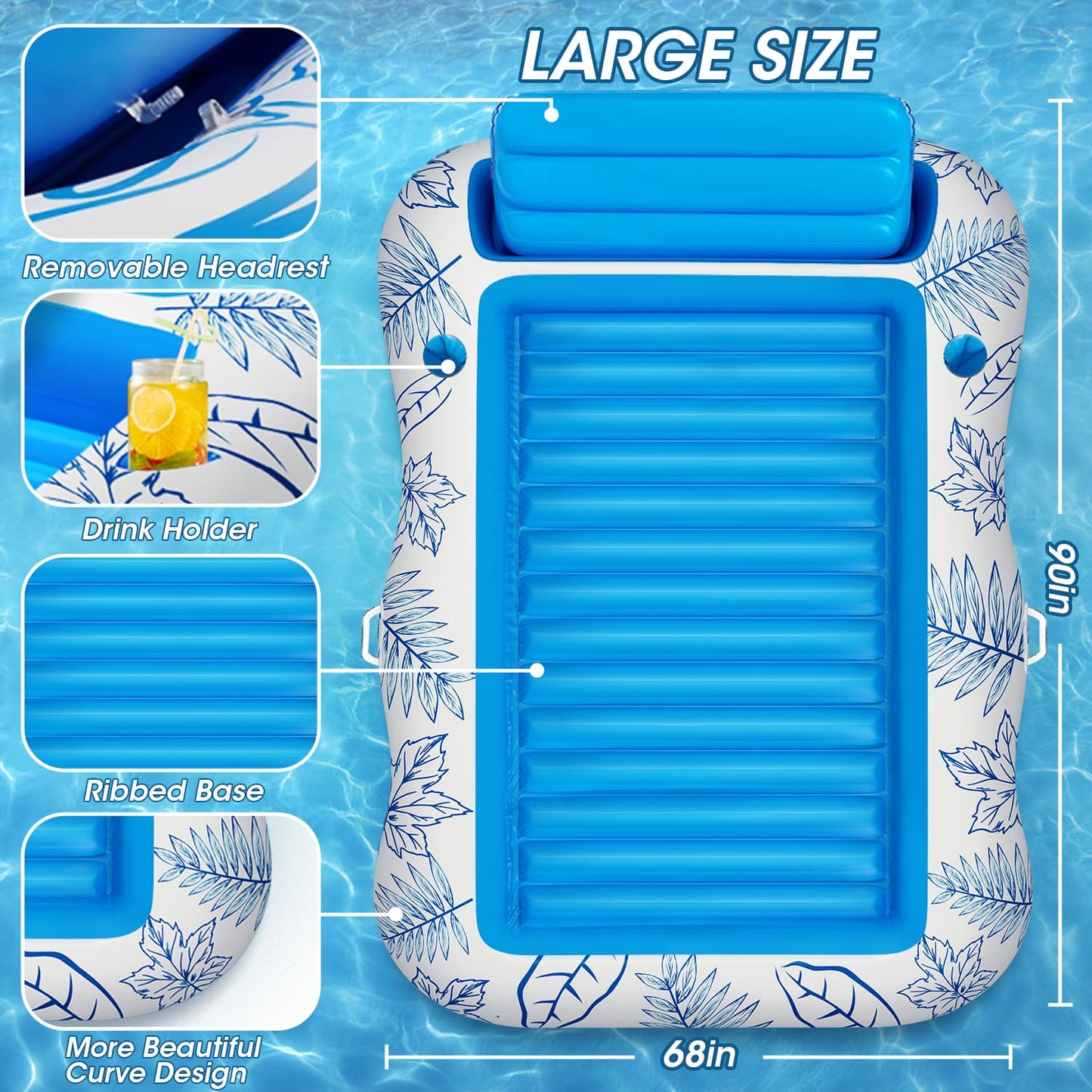 Sakerplus Inflatable Adult Pool Lounger Float