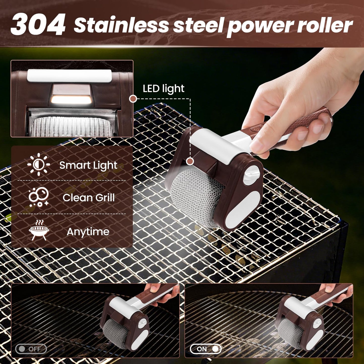 Sakerplus Electric Grill Cleaner Bristle Free(Only 1 Roller)