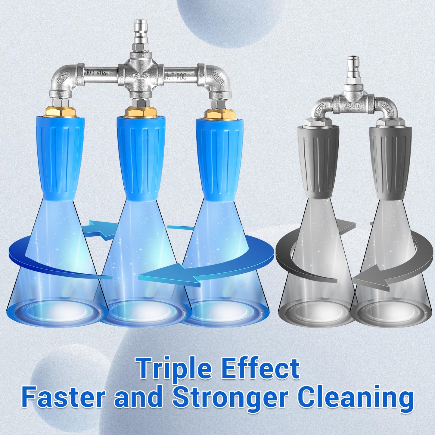 Sakerplus Lotus Rotating Aluminum Alloy Multi-Way Nozzle