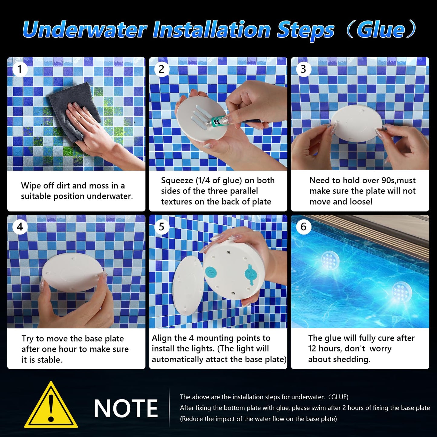 Sakerplus 2/4 PCS-Ultra-High Brightness Rechargeable Submersible LED Lights with Remote