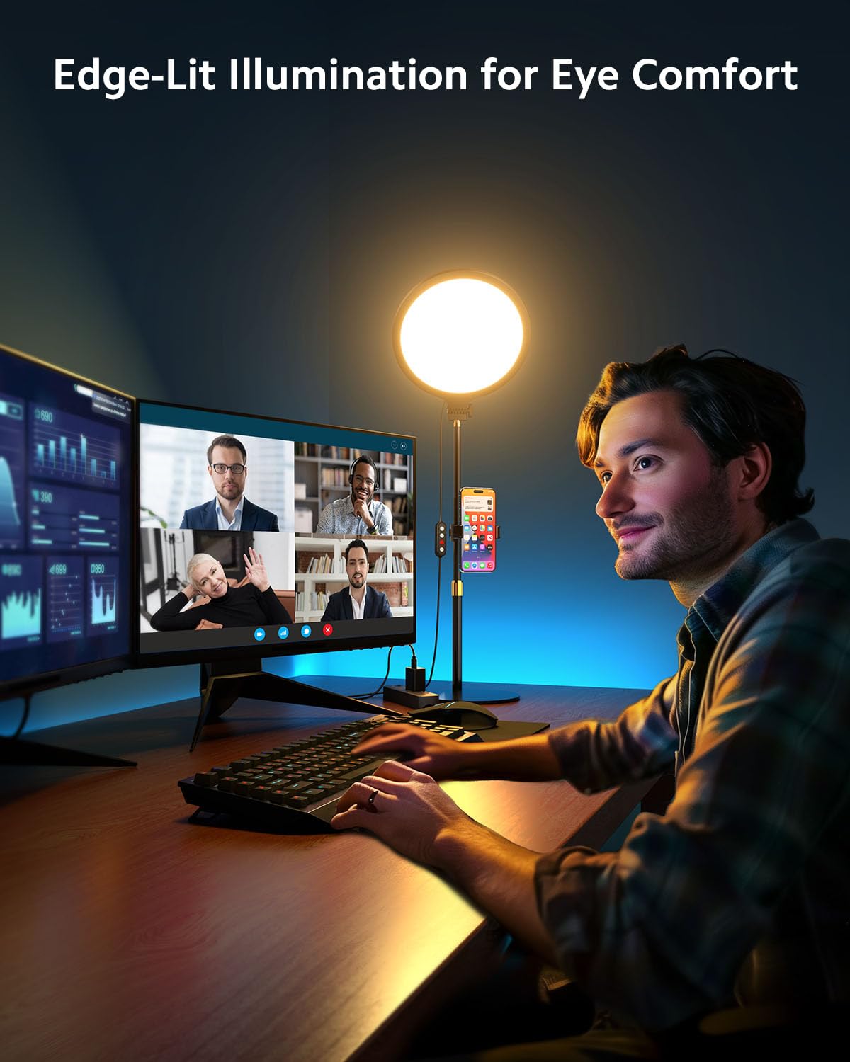 Sakerplus Ring Light with Stand for Zoom Meetings