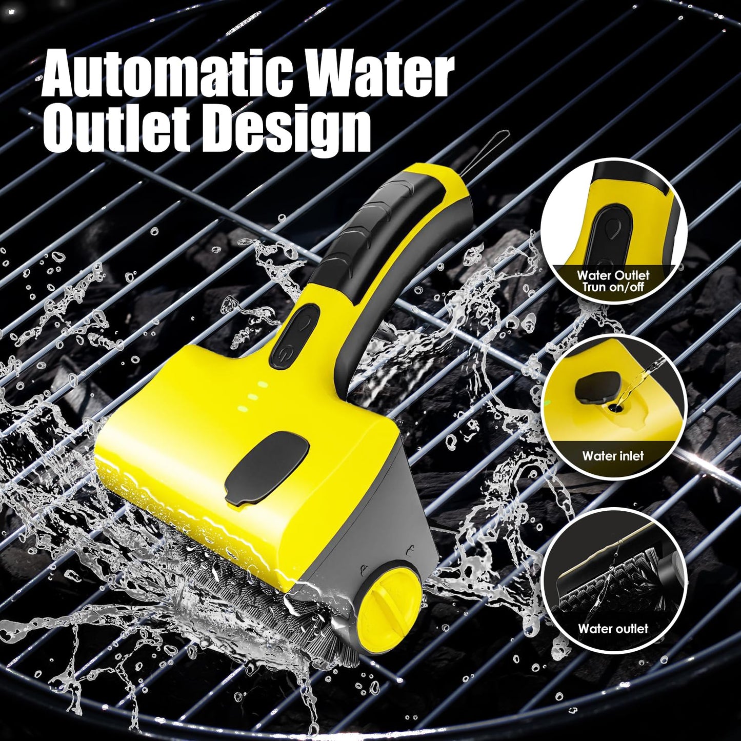 Sakerplus Electric Grill Cleaner Cordless & Rechargeable