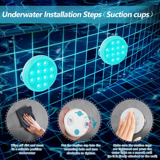 Sakerplus 2/4 PCS-Ultra-High Brightness Rechargeable Submersible LED Lights with Remote