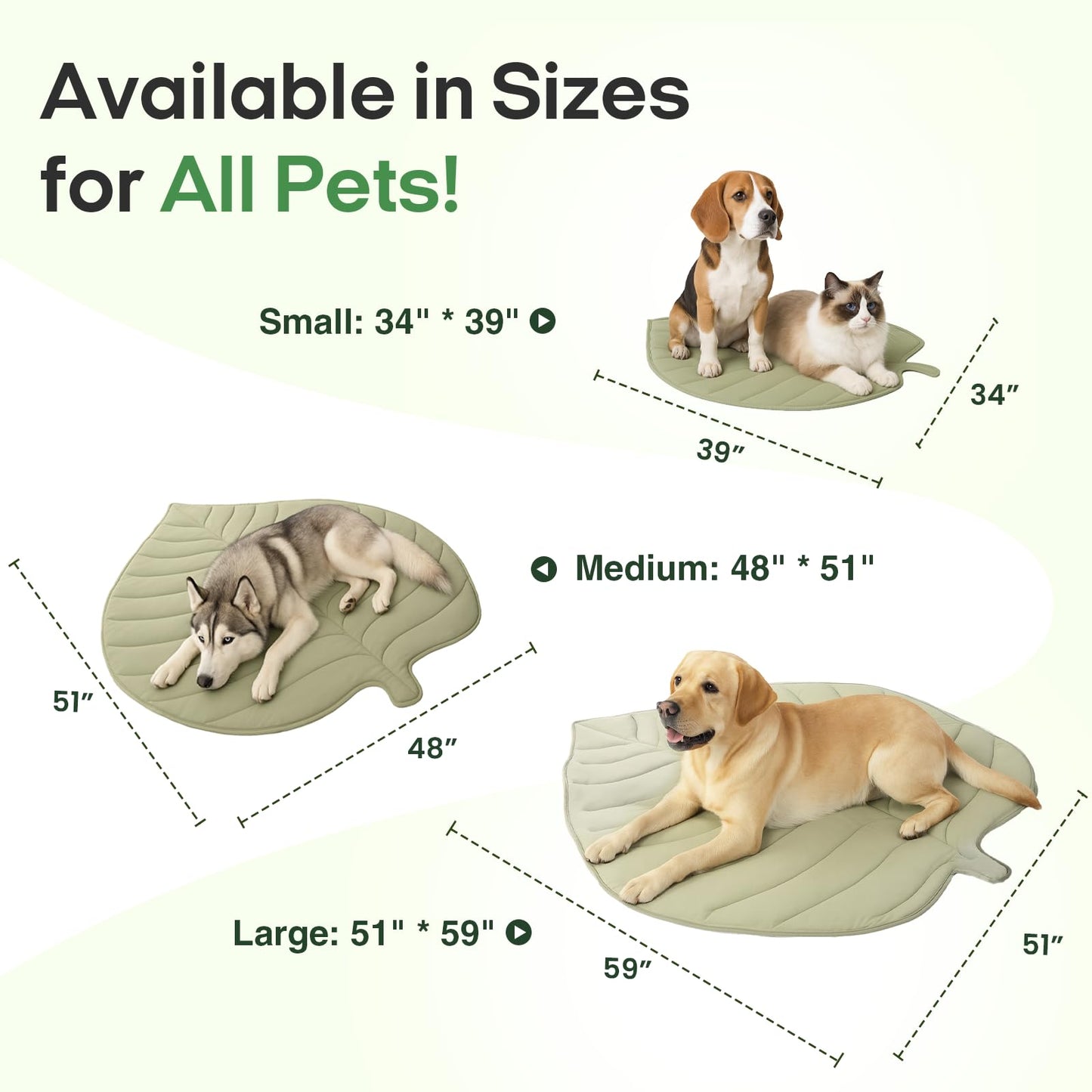 Sakerplus Leaf Shaped Dog Cooling Mat