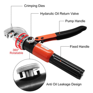 Sakerplus Upgraded Hydraulic Cable Crimper Hand Tool
