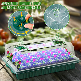 Sakerplus 2 Pack Seed Starter Tray with Grow Light