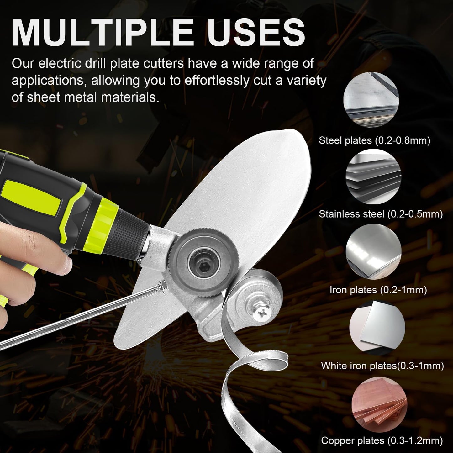 Sakerplus Electric Drill Plate Cutter