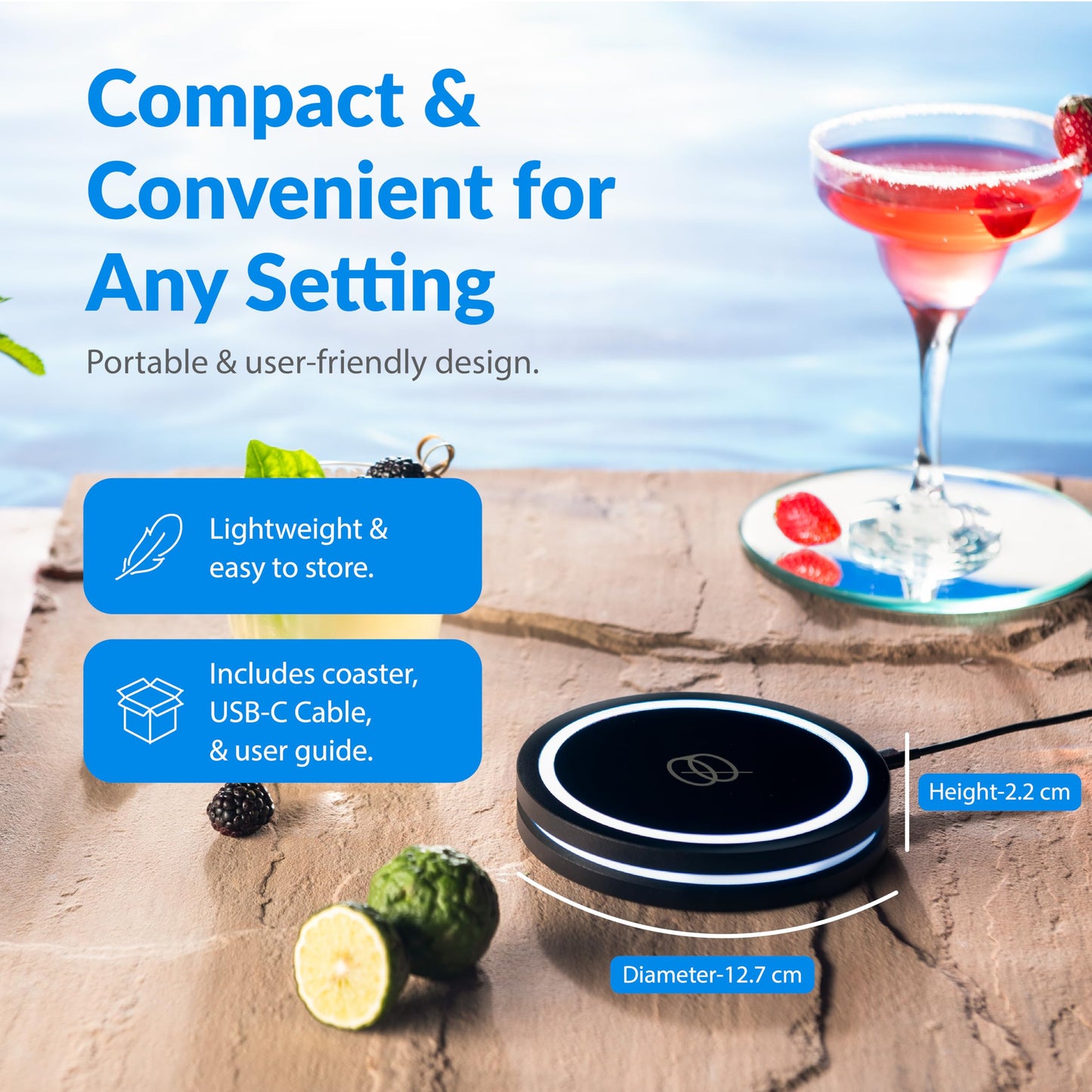 Sakerplus® Smart Coaster Cocktail Mixer Machine