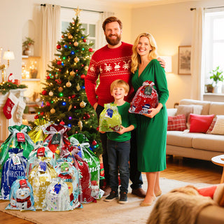 Sakerplus Christmas Assorted Drawstring Gift Bags