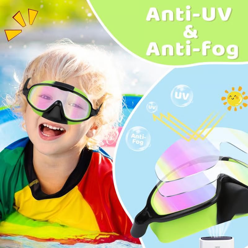 Sakerplus Kids Waterproof Anti-Fog Swim Goggles