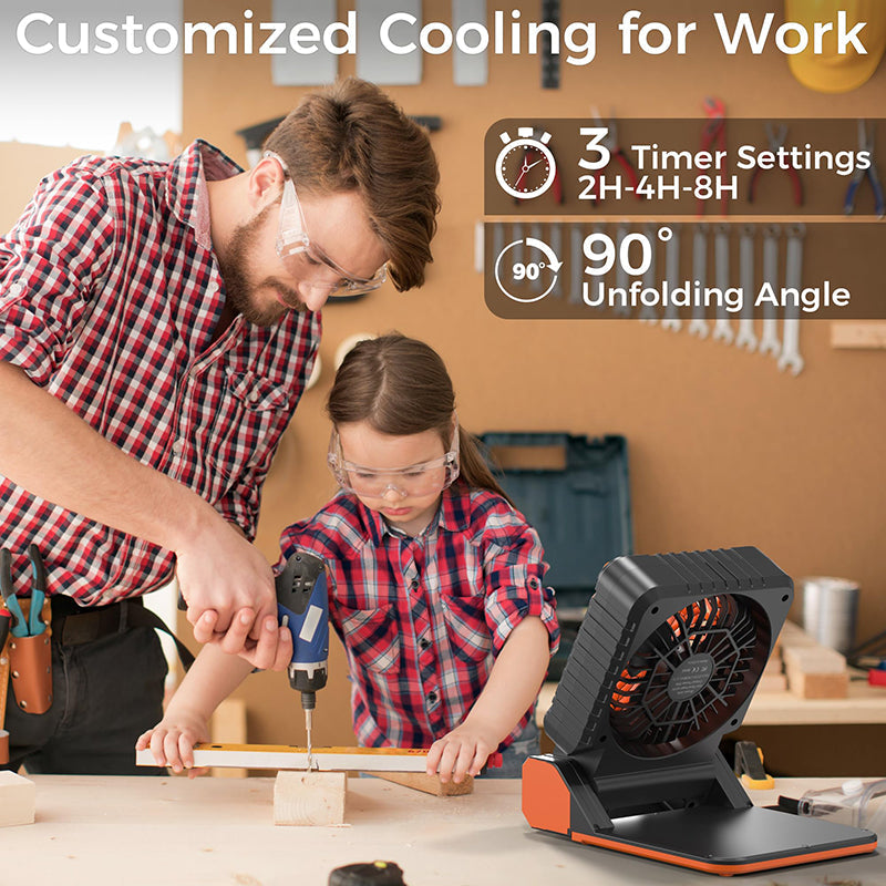 Sakerplus Solar-Powered Camping Fan with LED Lantern