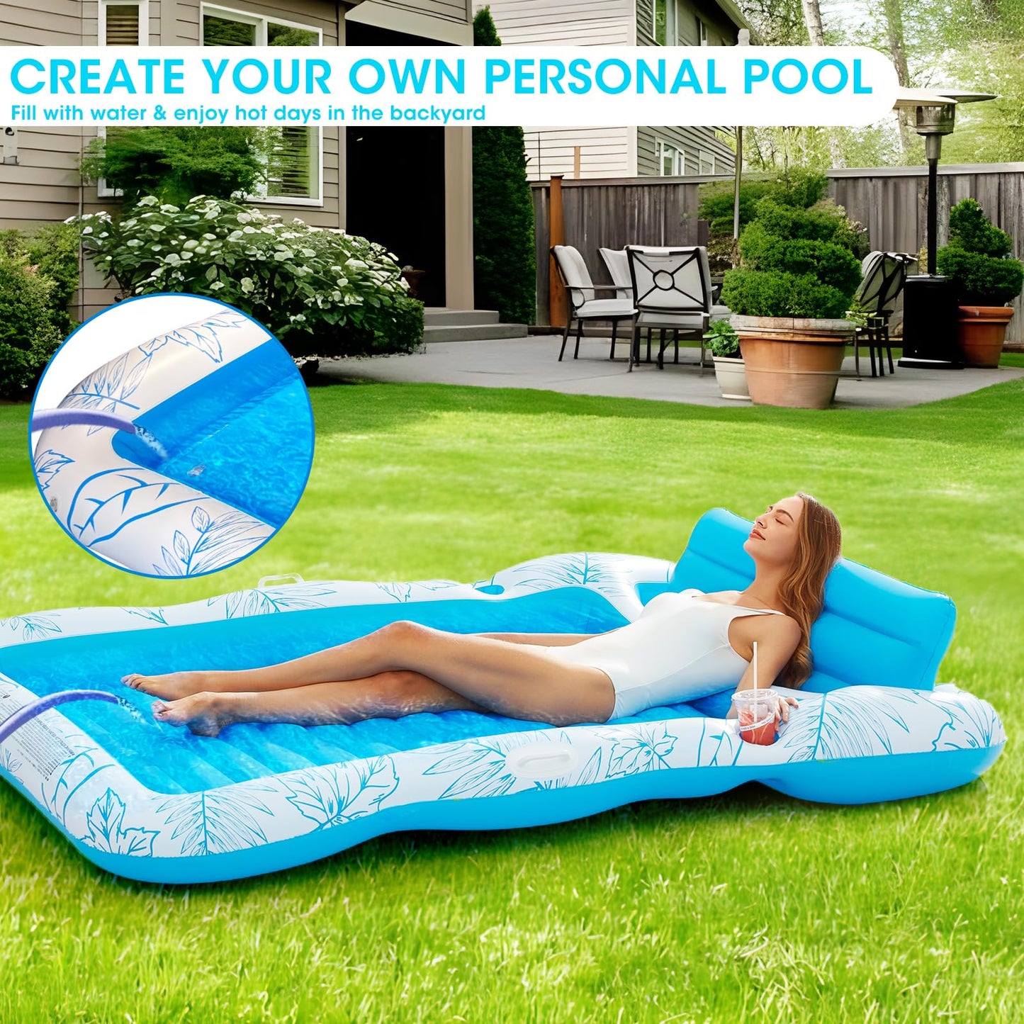 Sakerplus Inflatable Adult Pool Lounger Float
