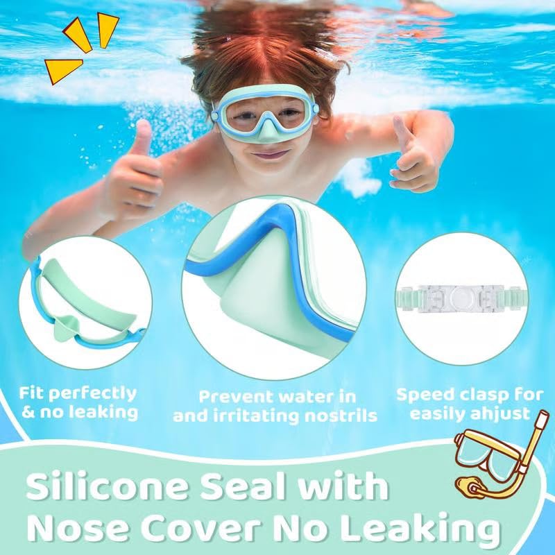 Sakerplus Kids Waterproof Anti-Fog Swim Goggles