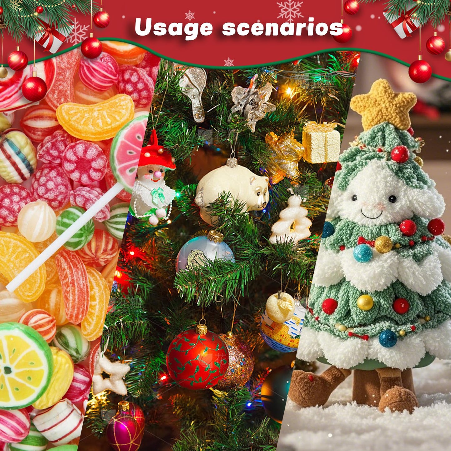 Sakerplus Christmas Assorted Drawstring Gift Bags