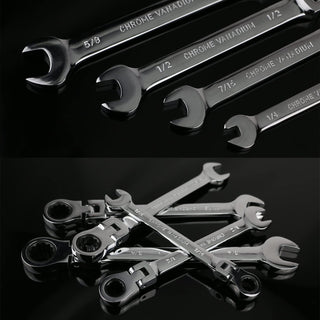 Sakerplus 12pcs SAE Flex-Head Ratcheting Wrench Set