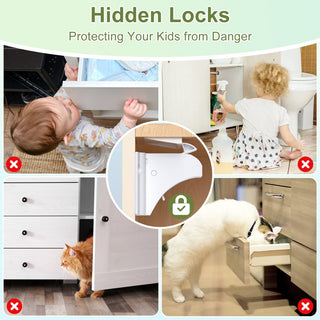 Sakerplus® Magnetic Child Safety Cabinet Locks Set