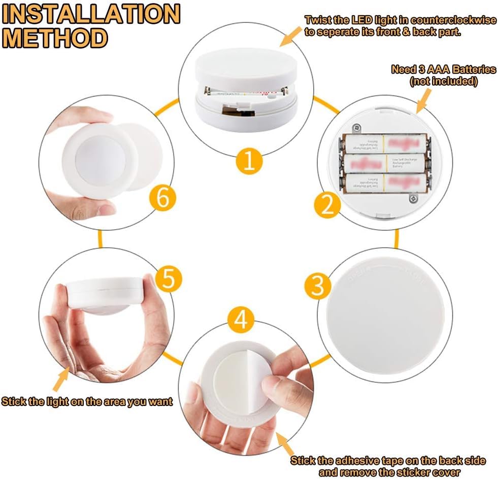 Sakerplus Battery Powered Night LED Light