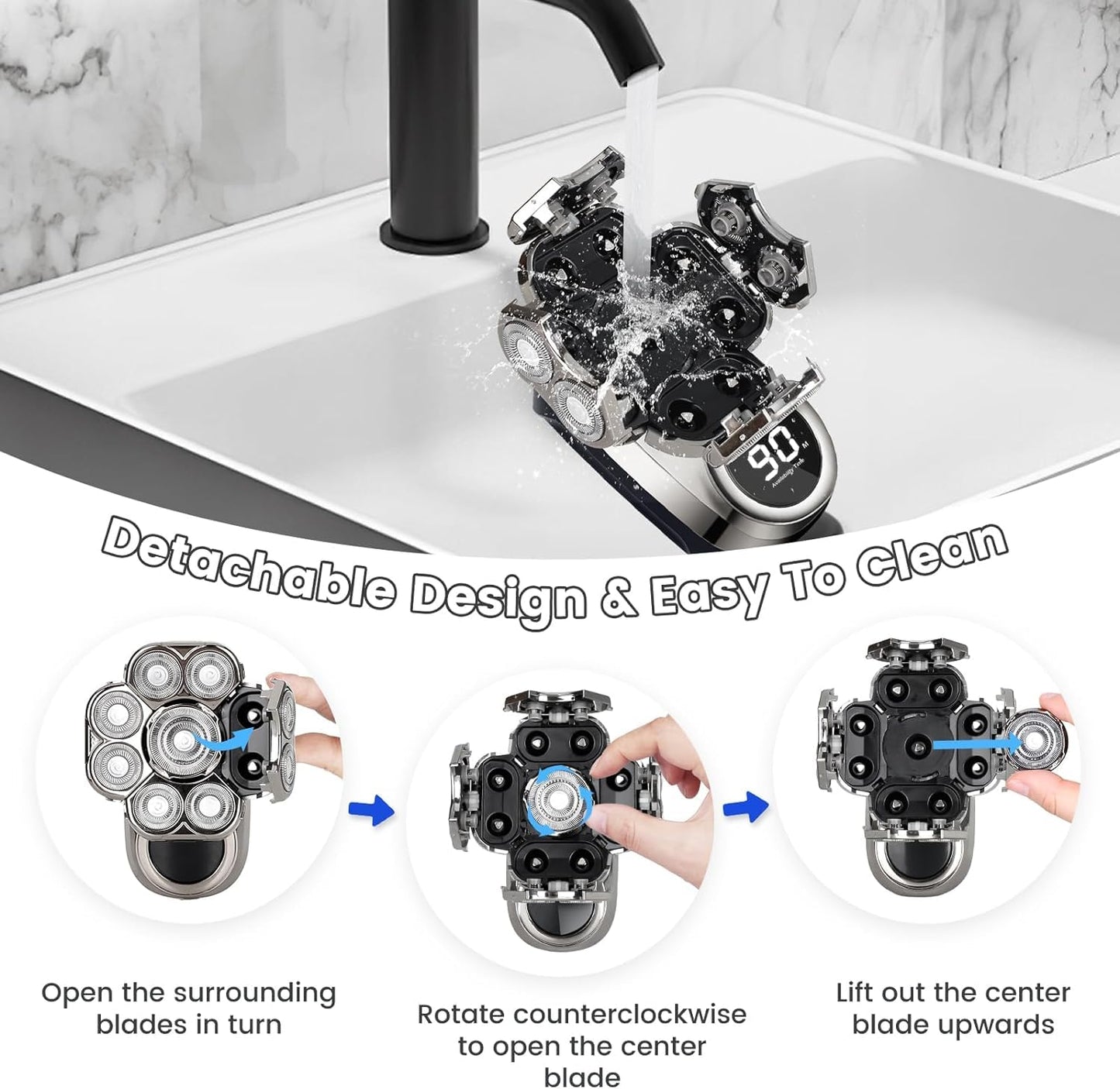 Sakerplus 6-in-1 Bald Head Shaver Kit